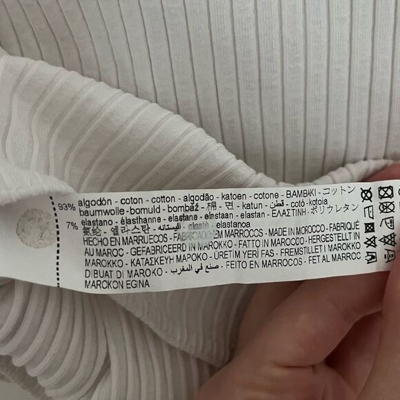 ZARA Ribbed Wrap White Top, Size Small - Picture 5 of 10